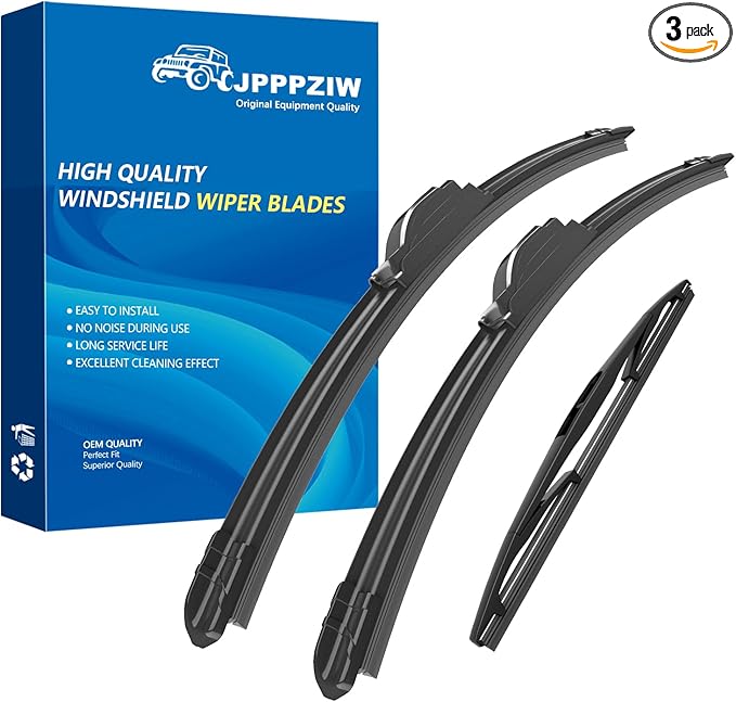 CJPPPZIW® Windshield Wipers-26"+21"+12" Replacement for 2007 2008 2009 2010 2011 2012 2013 Acura MDX Premium All-Season Front and Rear Wiper Blades,Original Factory Quality(Pack of 3)