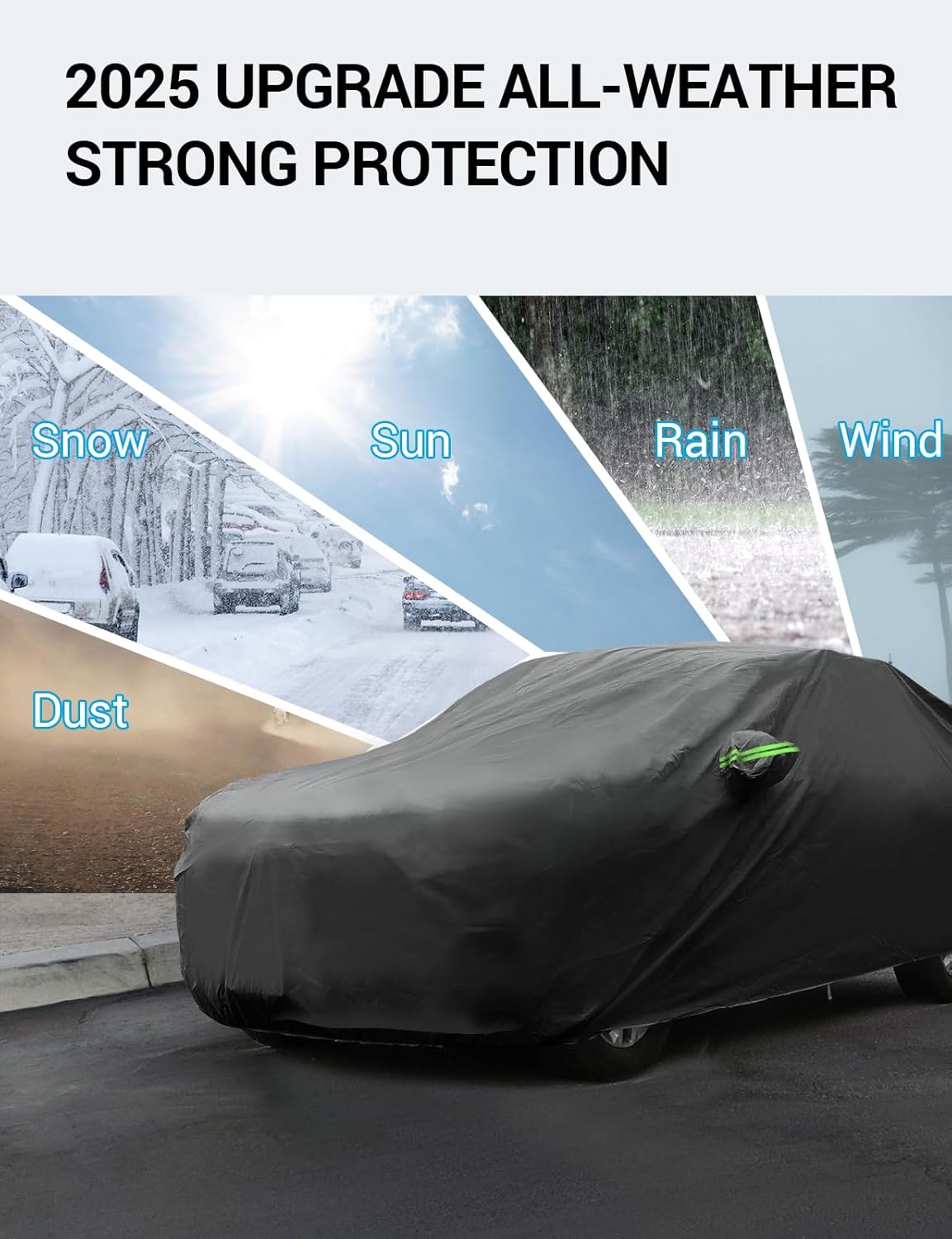 Proadsy 2025 Upgrade Car Cover Custom Fit for Toyota bZ4X 2023 2024 2025, Waterproof All Weather for Automobiles, Full Exterior Cover Rain Snow Sun Protector Indoor Outdoor Car Cover