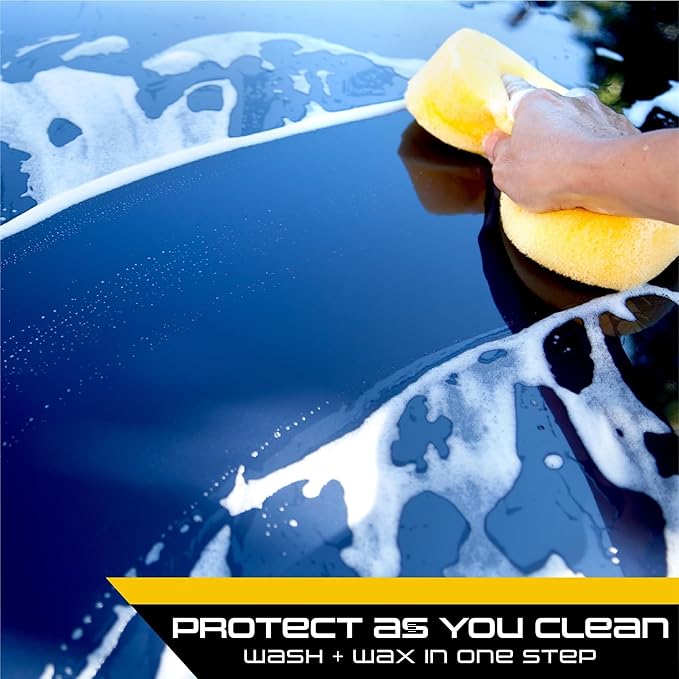 Formula 1 Car Wash and Carnauba Wax, 2-in-1 Car Cleaning Soap for Auto Detailing, Removes Tough Dirt and Leaves a Brilliant Shine (16 ounces)