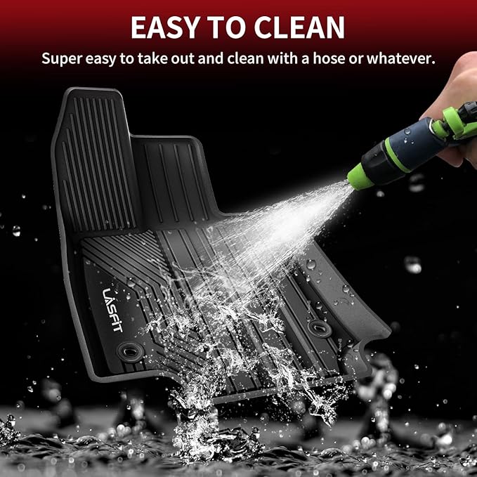 LASFIT Floor Mats for Toyota RAV4 2019-2024 2025(Not Fit Hybrid) All Weather Mats for Toyota RAV 4 XLE/LE/Limited/TRD/Adventure TPE Custom Fit Floor Liner Front and Rear 2 Row Car Mats, Black