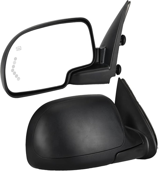 DWVO Side Towing Mirrors Compatible with 2003 2004 2005 2006 Chevy Silverado GMC Sierra Series Pickup, Power Heated, Manual Folding, Pair Set