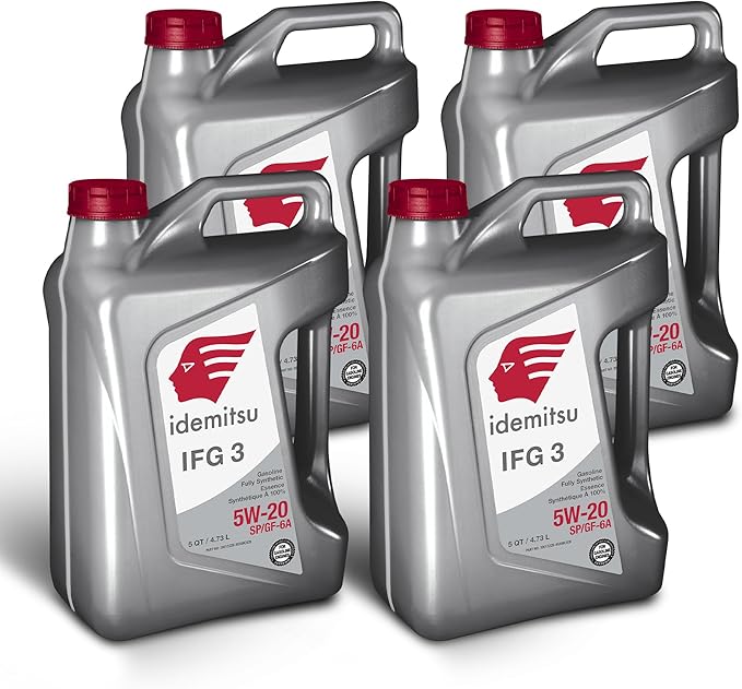 Idemitsu 5W-20 Full Synthetic Oil - IFG3 5W20 SP/GF-6A SAE Engine Car Motor Oil (5 Quart, Case of 4)