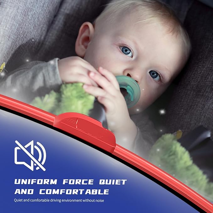 OEM QUALITY 22" + 22" Premium All-Seasons Durable Stable And Quiet Red Windshield Wiper Blades (Set of 2)