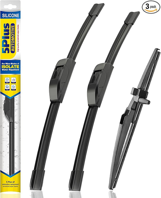 5 PLUS® Silicone Windshield Wipers Replacement for 2010-2024 Toyota 4Runner Wiper Blades(Set of 3),Automotive Replacement Windshield Wiper Blades For My Car-24"/20"/12"