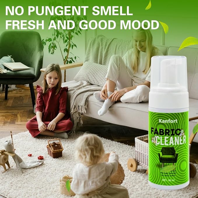 Upholstery Dry Cleaning Foam – No-Rinse Fabric Cleaner for Sofas, Couches & Car Seats, Quickly Lifts Stains & Dirt, Safe for Households with Kids & Pets, Easy-to-Use for Fresh & Spotless Furniture