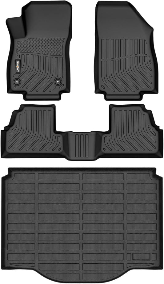 GINOWY-Floor Mats & Cargo Liner for Chevy Trax 2014-2023 & Buick Encore 2013-2023(Not for GX) TPE All Weather Trax Car Mats, Non-Slip Trunk Mat Waterproof Trax Floor Liners Accessories Black