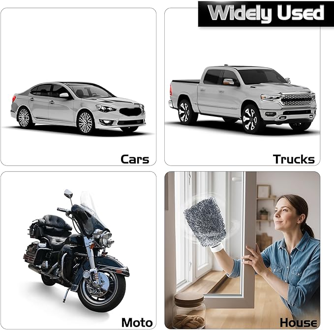 Premium Microfiber Car Wash Mitt, 2 Pack Auto Detailing Mitts for Scratch-Free Cleaning for Cars, Trucks, Absorbent, Extra Soft, Lint-Free Car Cleaning Gloves, Reusable, Machine Washable