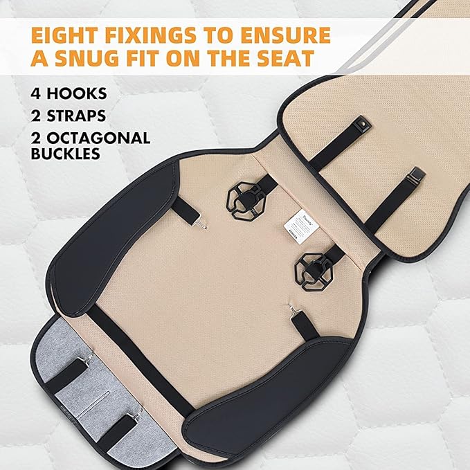 Elantrip 2PCs Front Car Seat Covers Leather Water Proof Seat Protector Universal fit for Most Cars SUVs and Trucks Black