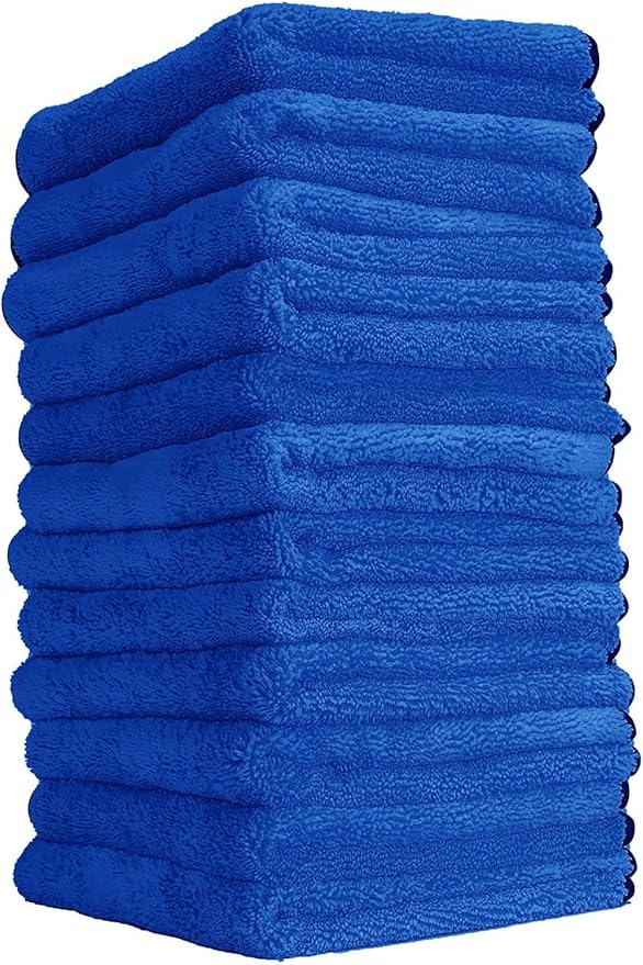 Chemical Guys Professional Grade Premium Microfiber Towels - Blue, 16" x 16", Ultra-Soft and Scratch-Free Car Detailing Cloths for Cars, Trucks, Motorcycles, and More - 12 Pack