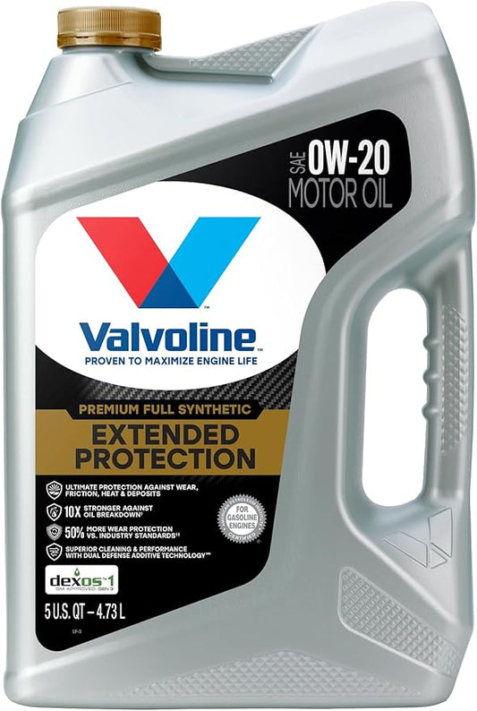 Valvoline Extended Protection Full Synthetic 0W-20 Motor Oil 5 Quart