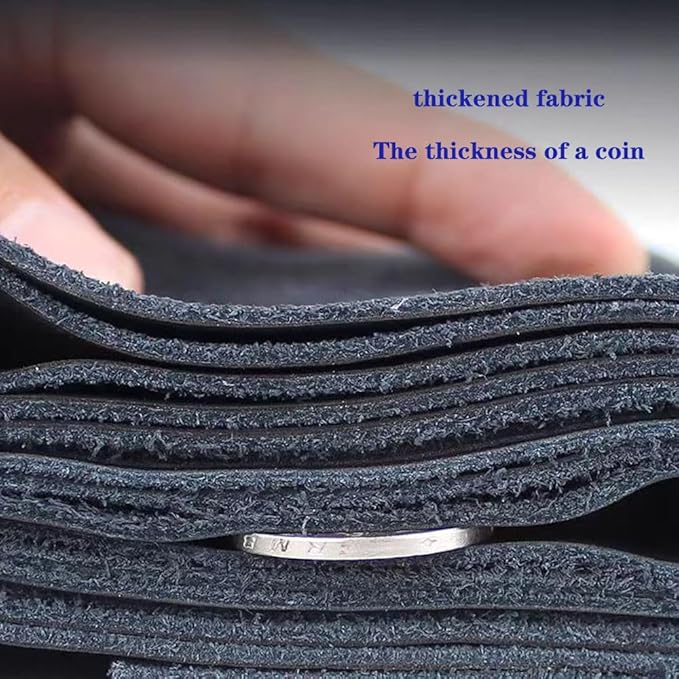 DEEYOTA Car Steering Wheel Cover Universal Fit Round Stitch Steering Wheel Wrap Thin PU Leather Steering Wheel Cover Sewn on 15" Car Wheel (Black)