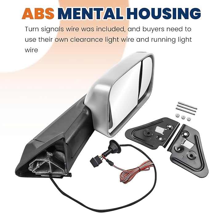 Pair Chrome Power Heated Towing Mirrors Compatible for 2002-2008 Dodge Ram 1500/2003-2009 Ram 2500 3500 w/Led Turn Light