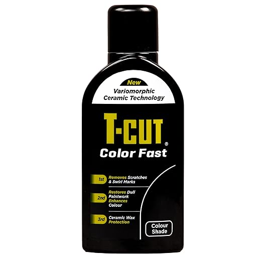 T-Cut Color Fast Black Polish, Car Scratch Remover & Paintwork Restorer, 17 fl oz – 3-in-1 Removes Scratches & Swirls, Restores Color & Protects Paint with Ceramic Wax