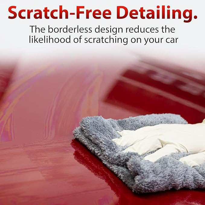 Adam's Borderless Grey Microfiber Towel (1pk) - Premium Ultra Soft Car Detailng Towel Cloths, 480gsm - Safe for Car Wash, Home Cleaning & Pet Drying Cloths (16 Inch x 16 Inch)