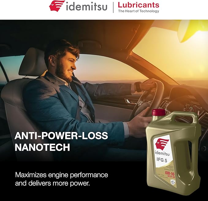 Idemitsu IFG 5 0W-16 Motor Oil Full Synthetic- 5 Quart, Case of 4 | SP/GF-6A Certified Engine Oil for TGDI & PFI Engines | Engineered for Superior Efficiency and Protection