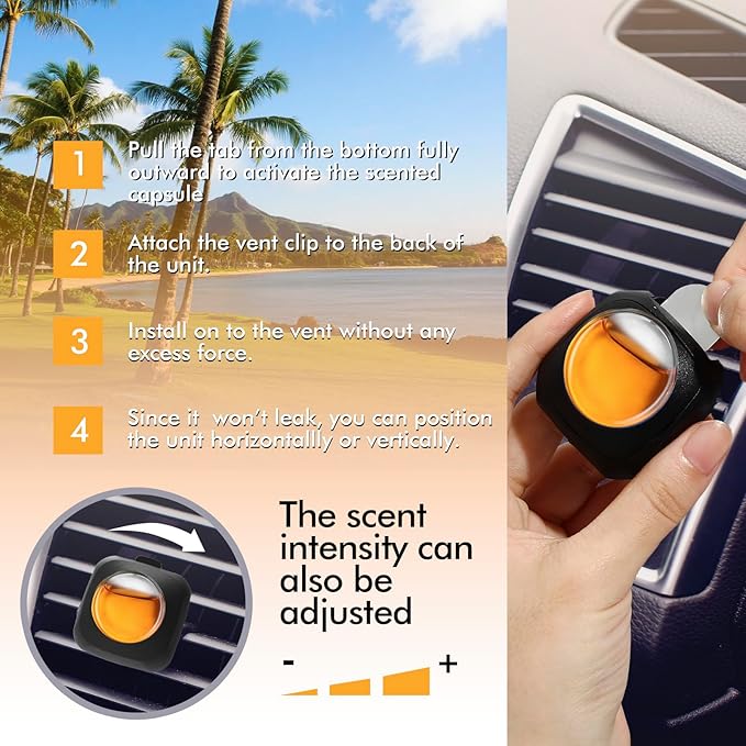 Car Air Fresheners, Hawaiian, 6-Pack, 4ml Each, Odor Eliminator