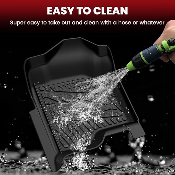 LASFIT Floor Mats 2007-2013 for Chevy Silverado/GMC Sierra 1500, 2007-2014 2500 HD 3500 HD, Gasoline only, Crew Cab, 1st Row Bucket Seat, All Weather TPE Custom Fit Car Floor Mats (2007 Only New Body)