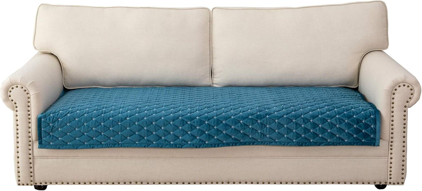 Eismodra Couch Cover,Sectional Couch Covers,Sofa Covers for 3 Cushion Couch,Anti-Slip Sofa Slipcovers for Dogs Cats Kids Loveseat Recliner L Shaped Armrest Backrest,Blue 43''x70''(Only 1 Piece)