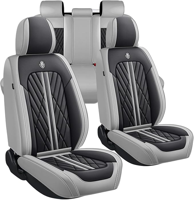 Universal Fit Waterproof Breathable Nappa Leather Automotive Vehicle Car Seat Covers Set Cushion Protector for Sedan SUV