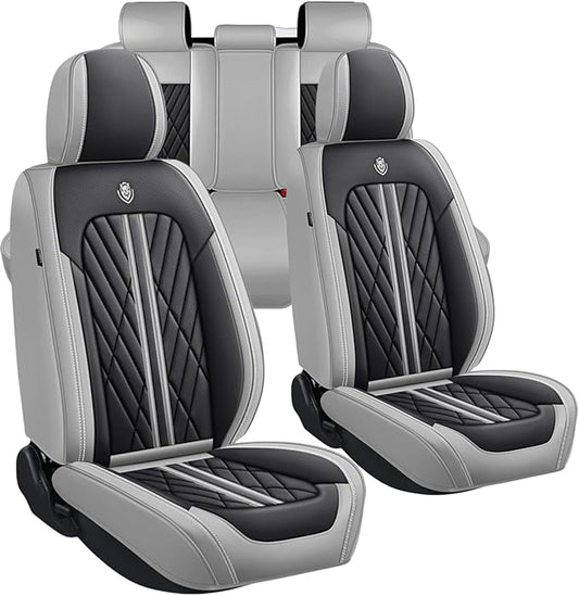 Universal Fit Waterproof Breathable Nappa Leather Automotive Vehicle Car Seat Covers Set Cushion Protector for Sedan SUV