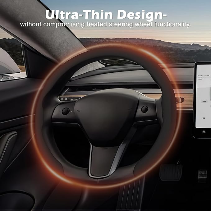 frani Nappa Leather Steering Wheel Cover, Universal 15 Inch Premium Non-Slip Steering Wheel Cover Black