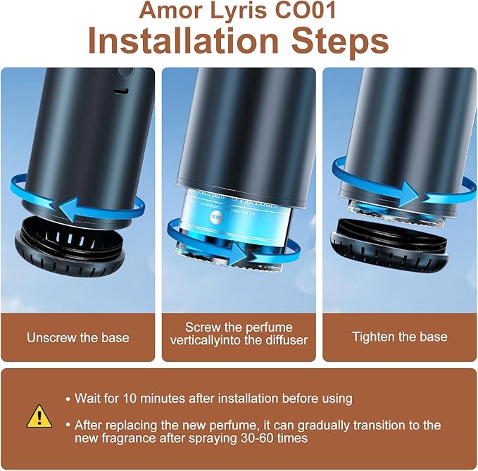 Amor Lyris Car Air Freshener Refill 3.5OZ/100ml Bottle, CO01/Dedicated Perfume Long Lasting Air Fresheners 6 Months, Car Diffuser Essential Oil Made of Natural Plant Extracts, New Car Smell