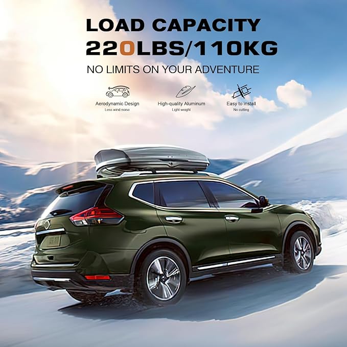 300lbs Roof Rack Cross Bars Compatible with Nissan Rogue 2014-2020 (with Raised Side Rails), Heavy Duty Aluminum Lockable Roof Rails Crossbars Black Rooftop Cargo Carrier Luggage