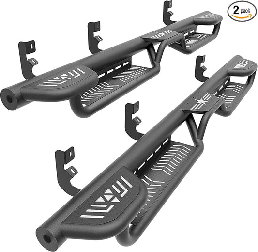 Crew Cab Three Raised Steps Crew Cab Running Boards Side Steps Compatible for 2004-2025 Titan (Excludes 2016 Model) & Titan XD 2016-2025 Model CrewCab, Bolt-on Side Rails Step Nerf Bar