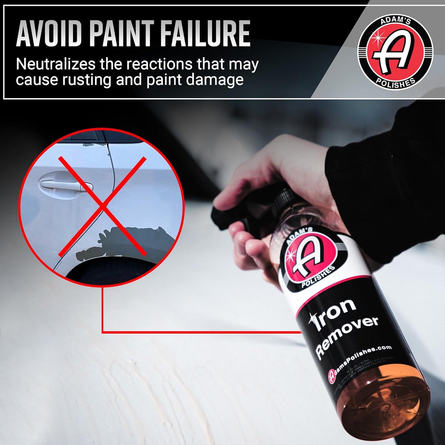 Adam's Iron Remover (16oz) - Iron Out Fallout & Stop Rust Remover Spray for Car Detailing Removes Iron Particles in Auto Paint, Wheels, Motorcycle, RV & Boat - Use Before Clay Bar, Wax or Car Wash