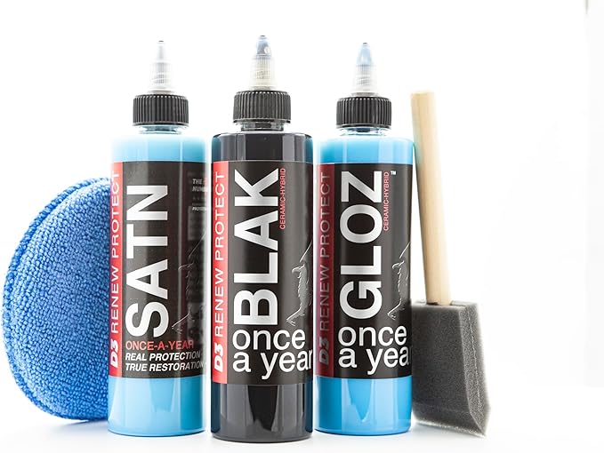 RENEW PROTECT - HOME SET | High Gloss, Semi, & Low Gloss, Real Restoration & True Protection - Tire Coating, Plastic, Rubber, Vinyl - Prevents Tire Dry Rot | 100% UV Block Protection | 5min Dry-Seal