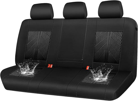 CAR PASS 3D Neoprene Back Seat Cover, Waterproof Rear Seat Covers Universal Fit for Cars Sedans Trucks Vans and SUVs, Black