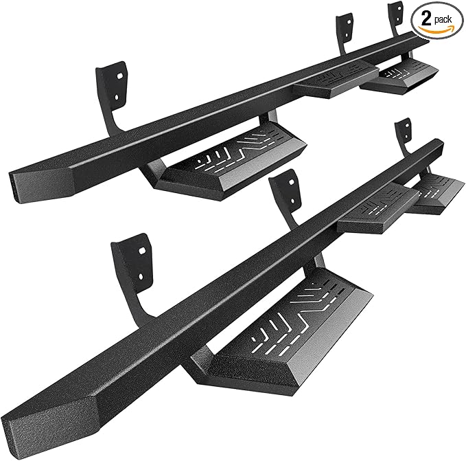PZ Running Boards Compatible with 2010-2024 Dodge Ram 2500 3500 Crew Cab, Drop Side Steps Black Heavy Duty Carbon Steel Rails Nerf Bars