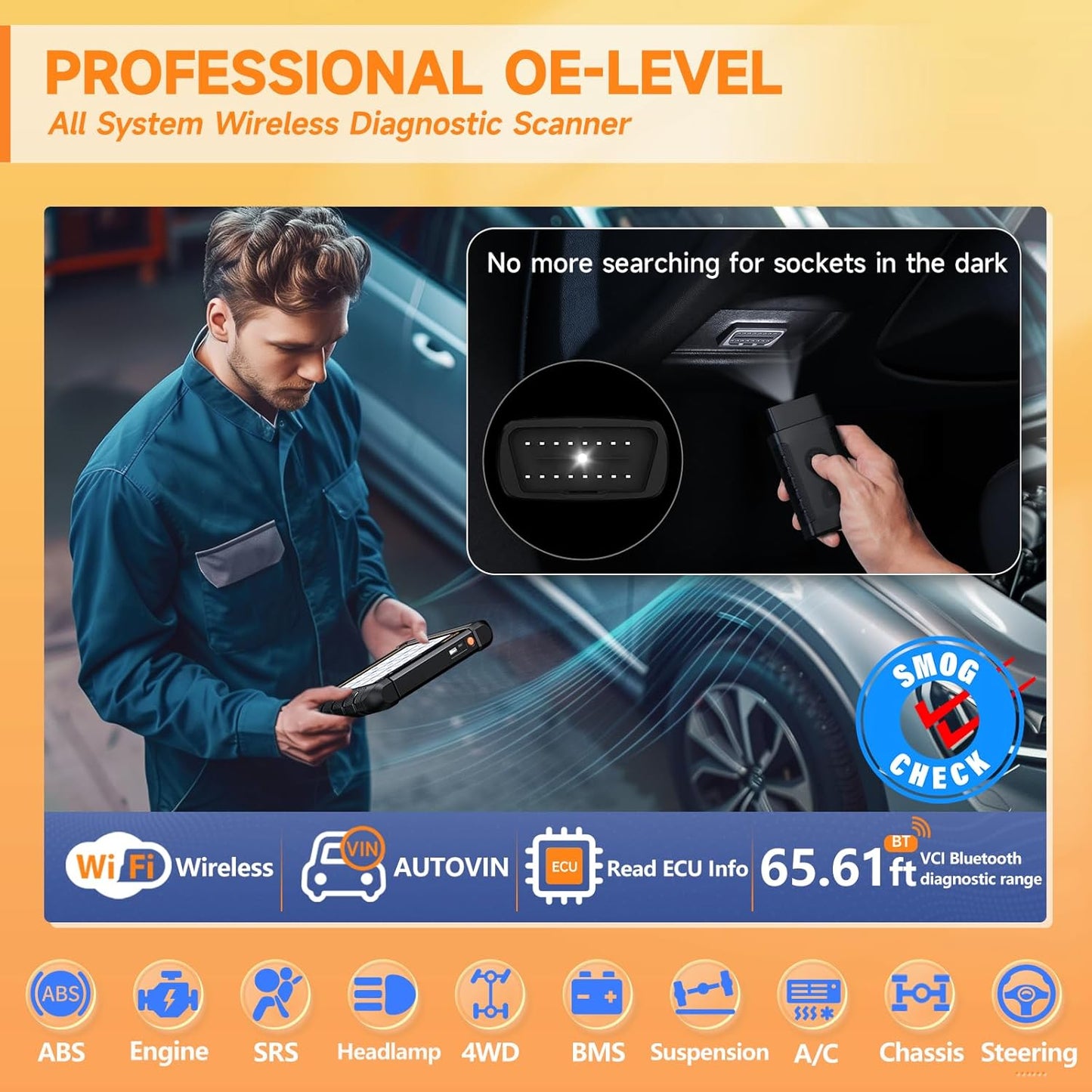 2025 FOXWELL Scanner NT809BT Bidirectional Scan Tool, All System OBD2 Scanner Diagnostic Tool, Car Code Reader with 30 Resets, Car Diagnostic Scanner for All cars, Wireless Automotive Diagnostic Tools