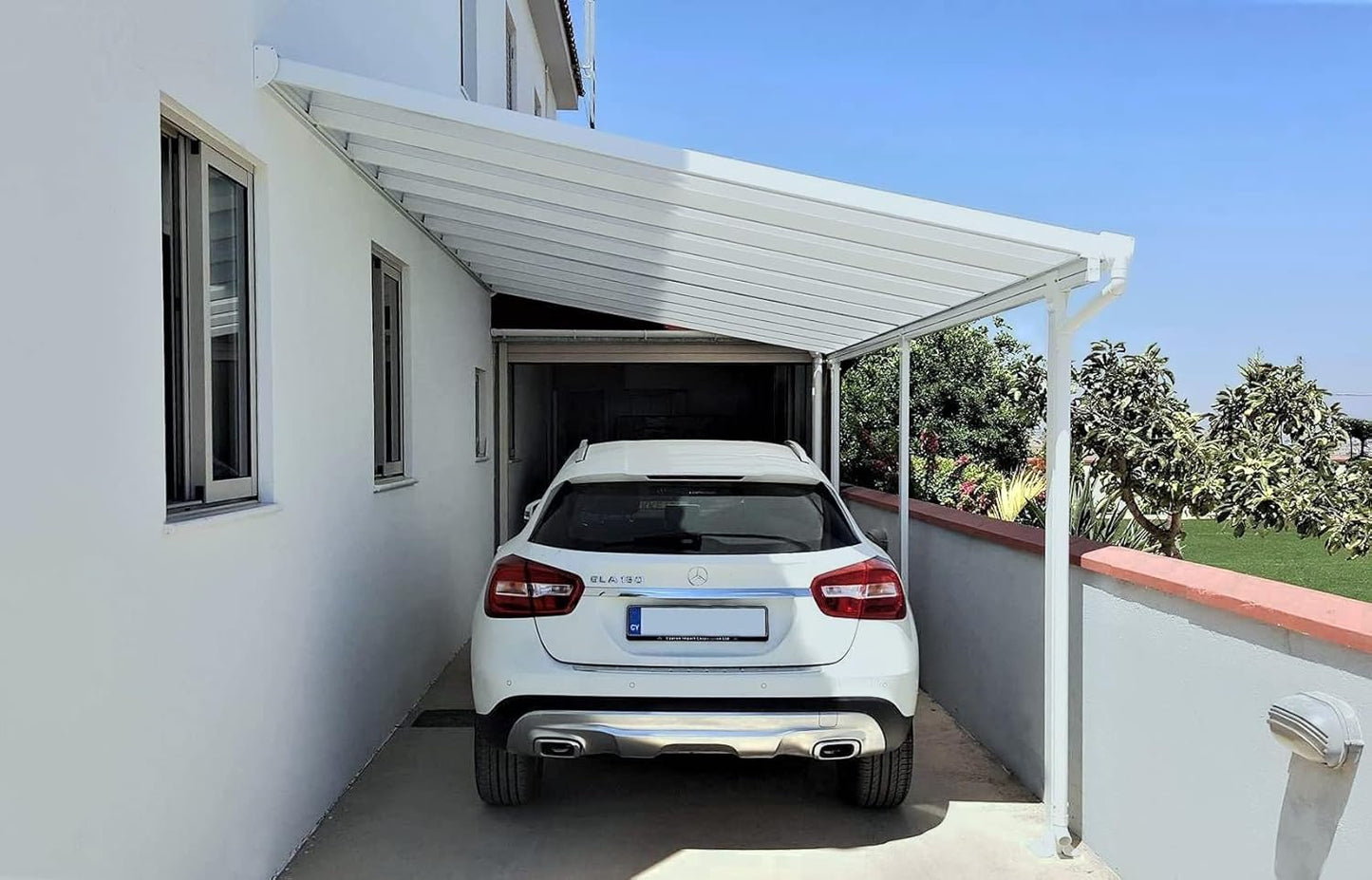 Palram - Canopia Feria 13 Ft. x 26 Ft. Carport Aluminum Metal Frame and Polycarbonate Panels Car Port for Outdoor Driveway to Protect Car, Truck, RV, Trailer, Boat, Equipment Storage(White)