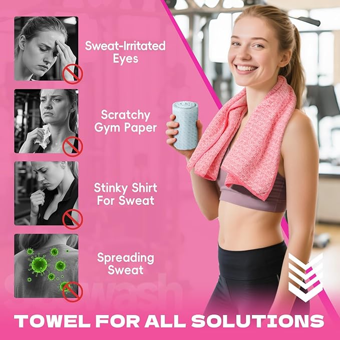 Microfiber Gym Towels for Showering Working Out Quick Dry Negative ions Large Middle Small Sizes Lightweight Gym Towel for Men Women Tennis Sports Towels for Body Hot Yoga Fitness Essentials
