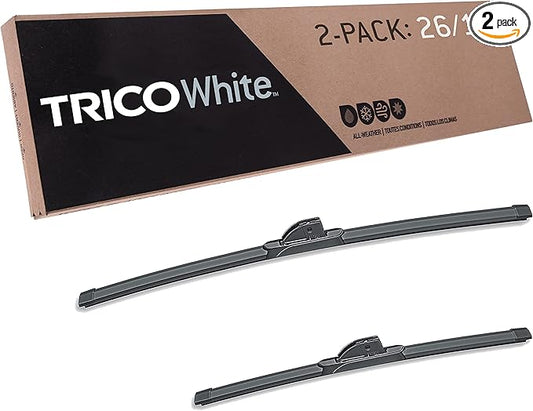 TRICO White 26" + 18" Extreme Weather Premium Winter Automotive Replacement Windshield Wiper Blades (Set of 2), Passenger and Driver Side All-Weather Beam Wiper Blades for Select Vehicle Models
