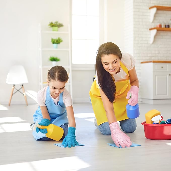 6 Pcs Microfiber Dusting Mitt Gloves Microfiber Washable Dusting Gloves Car Wash Mitt for Leaf Cleaning Plant