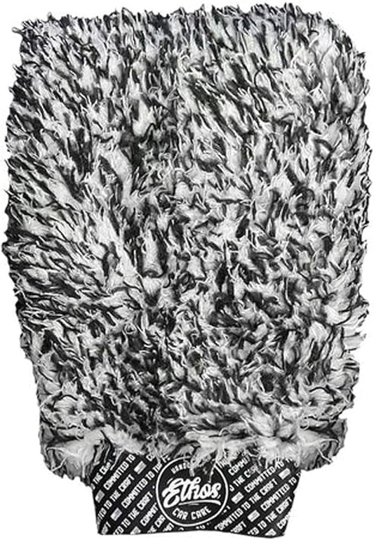 Ethos Microfiber Car Wash Mitt - Wash Mitt for Cleanse Scratch & Lint Free Premium Scrub Pad - Rinse Glove for Clean Cars, Trucks, Motorcycles