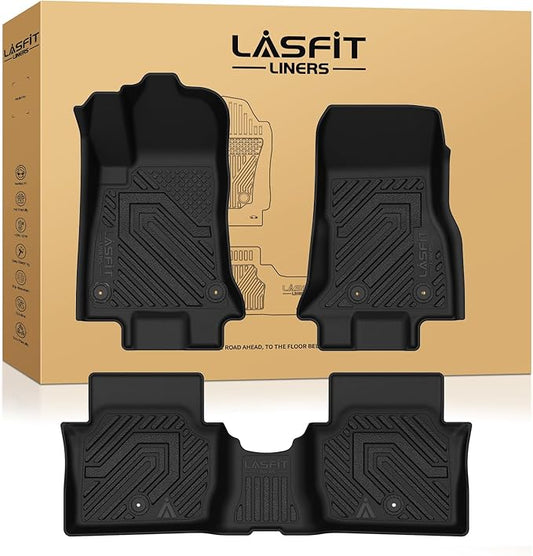 LASFIT Floor Mats for Dodge Charger Daytona 2024 2025 Scat Pack & R/T, All Weather TPE Custom Fit Car Mats Floor Liners 1st & 2nd Row, Black