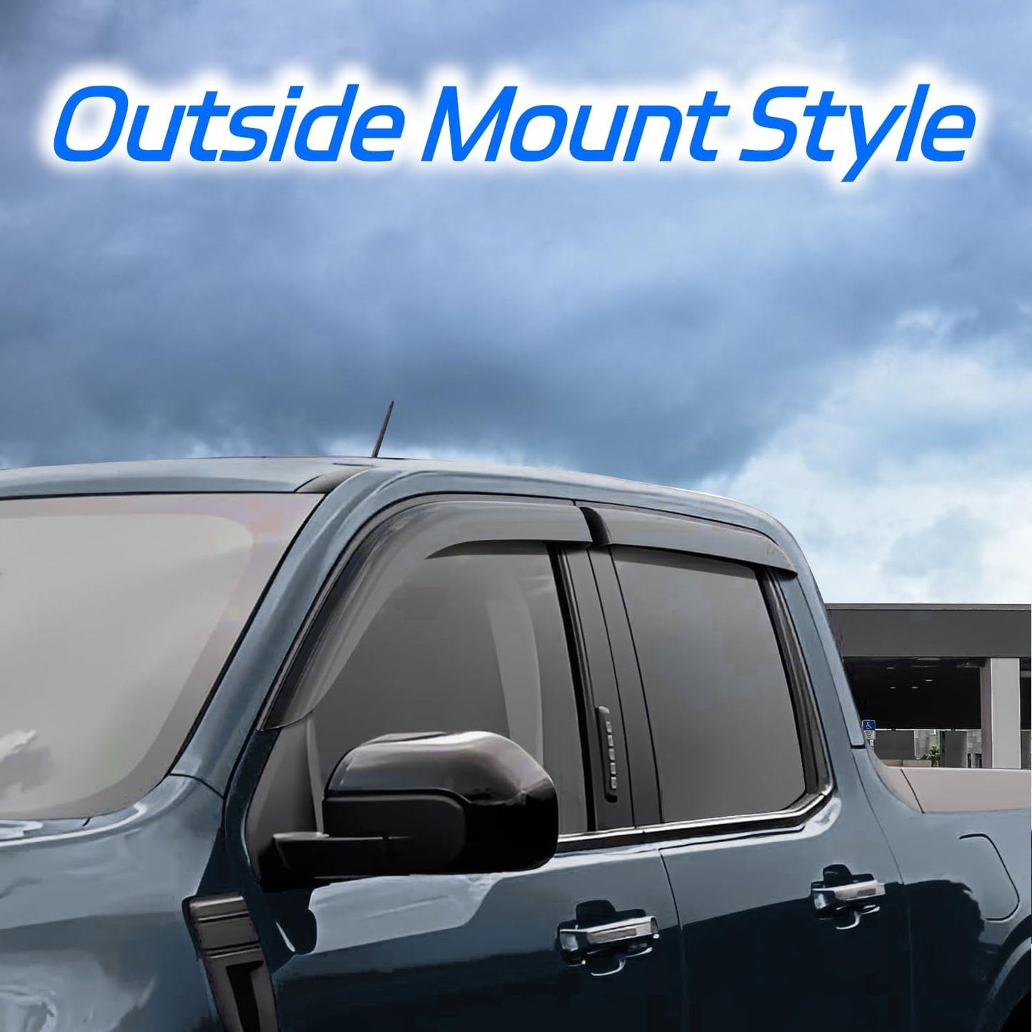 Rain Guard Fit for 2005-2010 Jeep Grand Cherokee, Outside Mount Side Window Visor Deflector, Dark Smoke Vent Shade Shield, 2005 2006 2007 2008 2009 2010, 4pcs