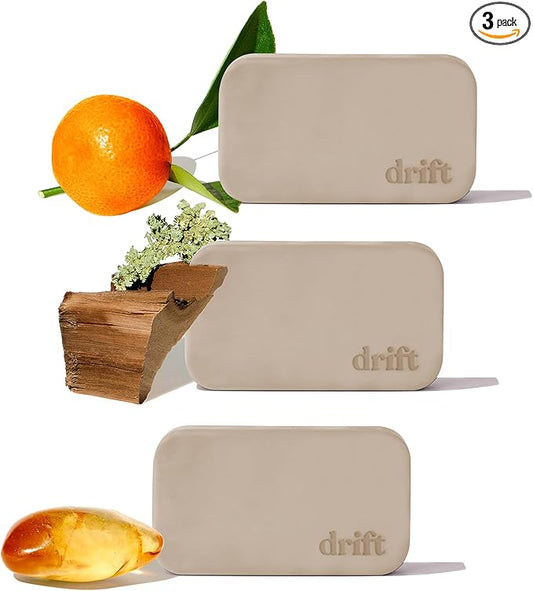 Drift Car Air Freshener - The Original Stone Air Freshener - Car Odor Eliminator - Long Lasting Scent - Metal Clip - Essential Oils - Clean Ingredients - Variety 3 Pack Refill - NO CLIP INCLUDED