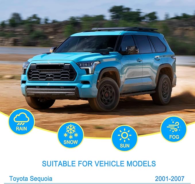 CJPPPZIW® Windshield Wipers-19"+19"+14" Replacement for 2001 2002 2003 2004 2005 2006 2007 Toyota Sequoia Premium All-Season Front and Rear Wiper Blades,Original Factory Quality(Pack of 3)