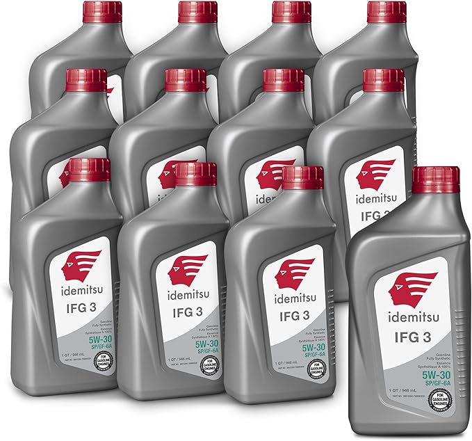 Idemitsu IFG 3 5W-30 Full Synthetic Motor Oil – 1 Quart, Case of 12 | SP/GF-6A Certified Engine Oil for TGDI & PFI Engines | Engineered for Maximum Efficiency and Protection