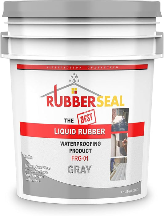 Liquid Rubber Waterproofing and Protective Coating, Rubberseal - 4.5 Gallons, Gray