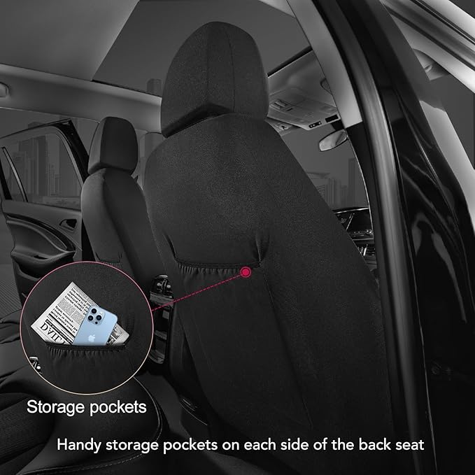 Road Comforts Car Seat Cover, Leather Seat Covers, Automotive Low Back Car Seat Covers, Airbag Compatible, Universal Fit for Most Cars (Hot Pink)