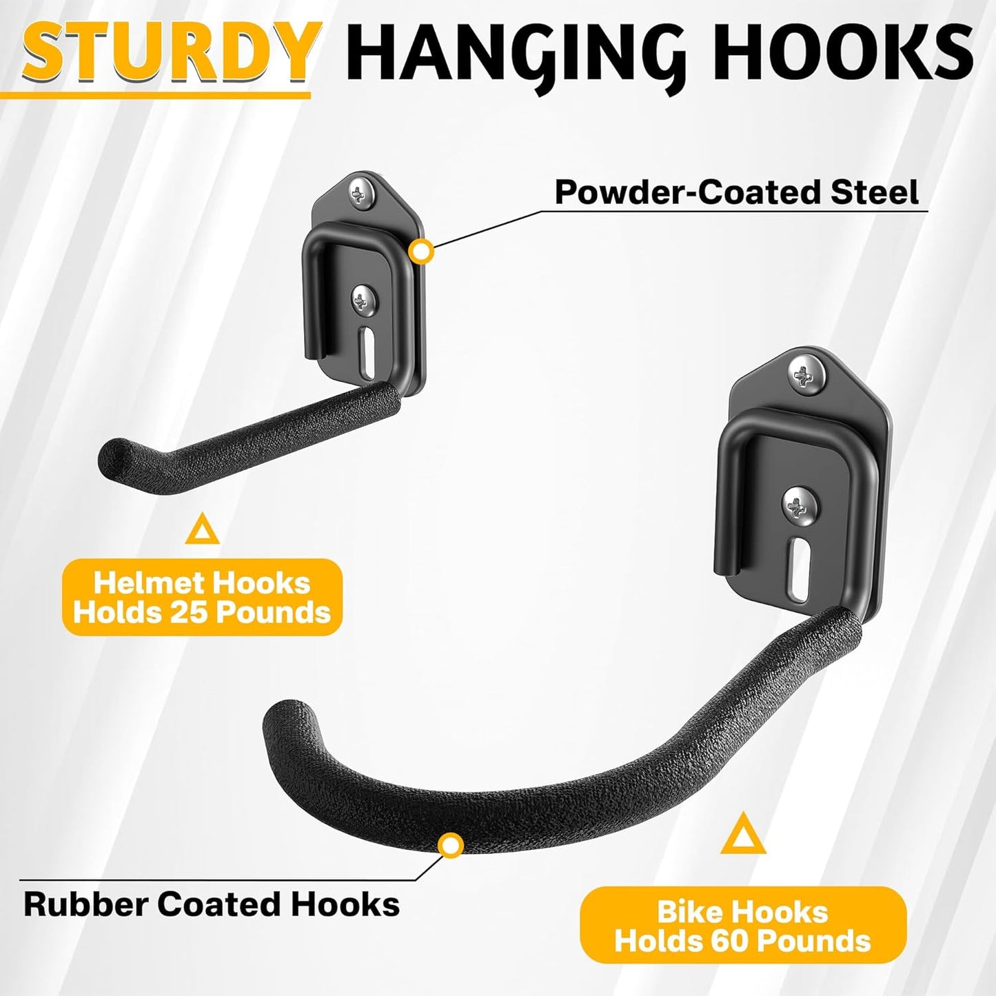 Ultrawall Freestanding Bike Stand, Vertical Bike Storage Stand Rack for Garage, Indoor Bicycle Organizer with Adjustable Hooks, Holds Up to 6 Bikes & 6 Helmets