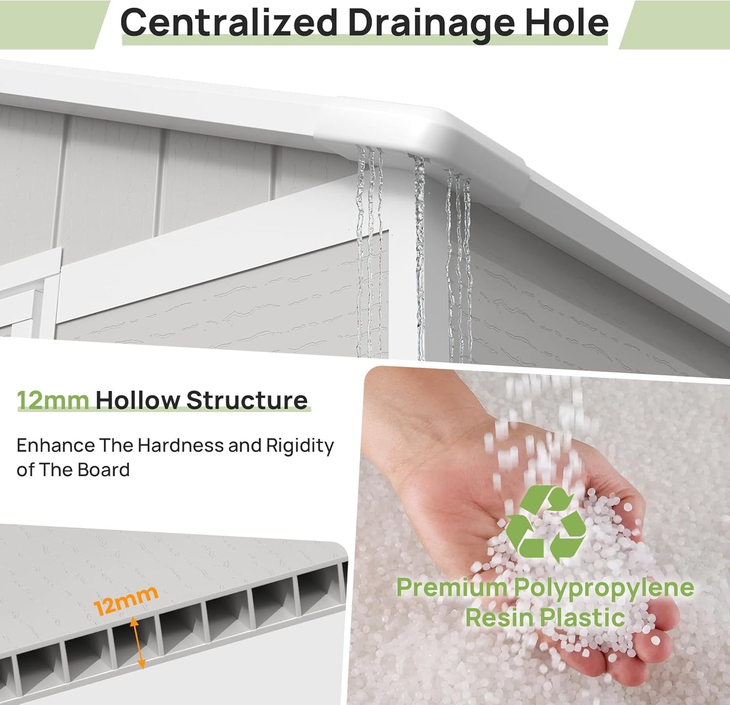 Resin Outdoor Storage Shed with Floor, 6x6 FT Plastic Garden Shed, Lockable Door & Window, Waterproof Tool Shed for Bike, Garbage Can, Lawn Mower, Patio Furniture Bedge