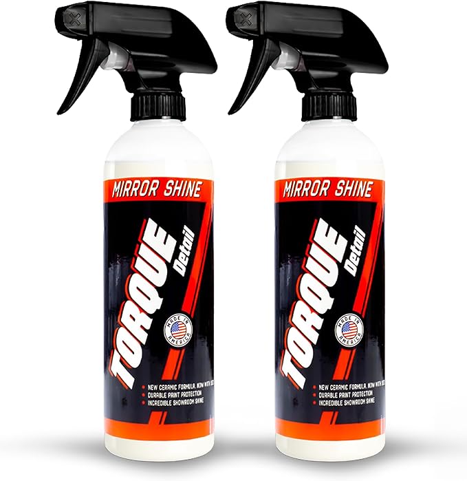 Mirror Shine - Super Gloss Wax & Sealant Hybrid Spray by Torque Detail - Superior Shine w/Professional Detailer Protection - Quickly Applies in Minutes, Each Coat Last Months (16oz (2 Pack))