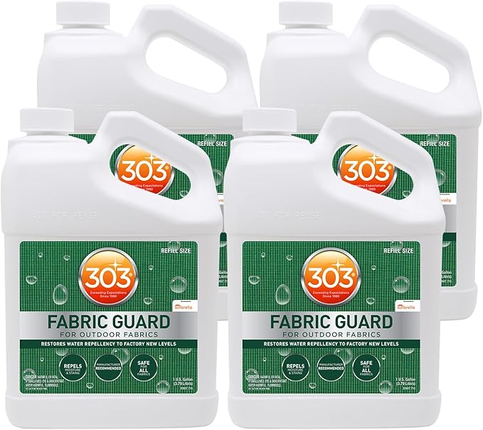 303 Products Fabric Guard – Water Repellent & Stain Shielding Fabric Protector Spray, Safe for All Outdoor Upholstery Fabrics, Easy to Use, Manufacturer Recommended Fabric Spray 1 Gallon (4 Pack)