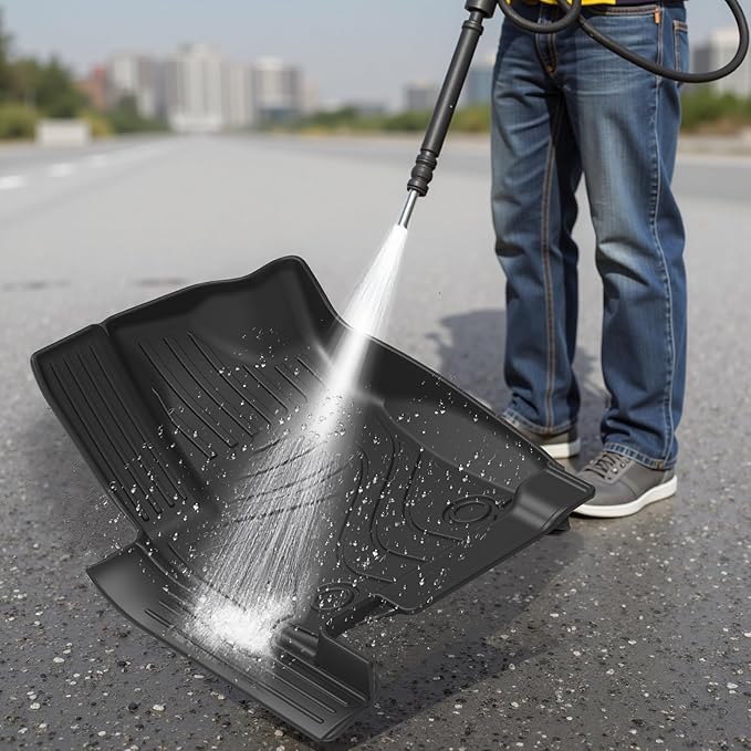 Floor Mats for Toyota Tacoma 2024-2025 Crew Cab, All Weather Floor Liner for Tacoma 2024-2025 TPE Custom Fit Car Mats Front&Rear 2 Row Mats, Black